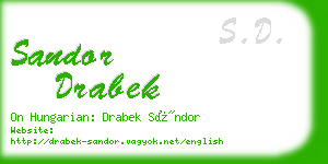 sandor drabek business card